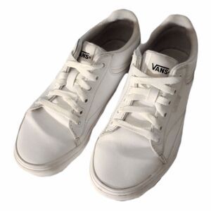 VANS White Seldan Leather Sneaker Shoes sz 6 Womens